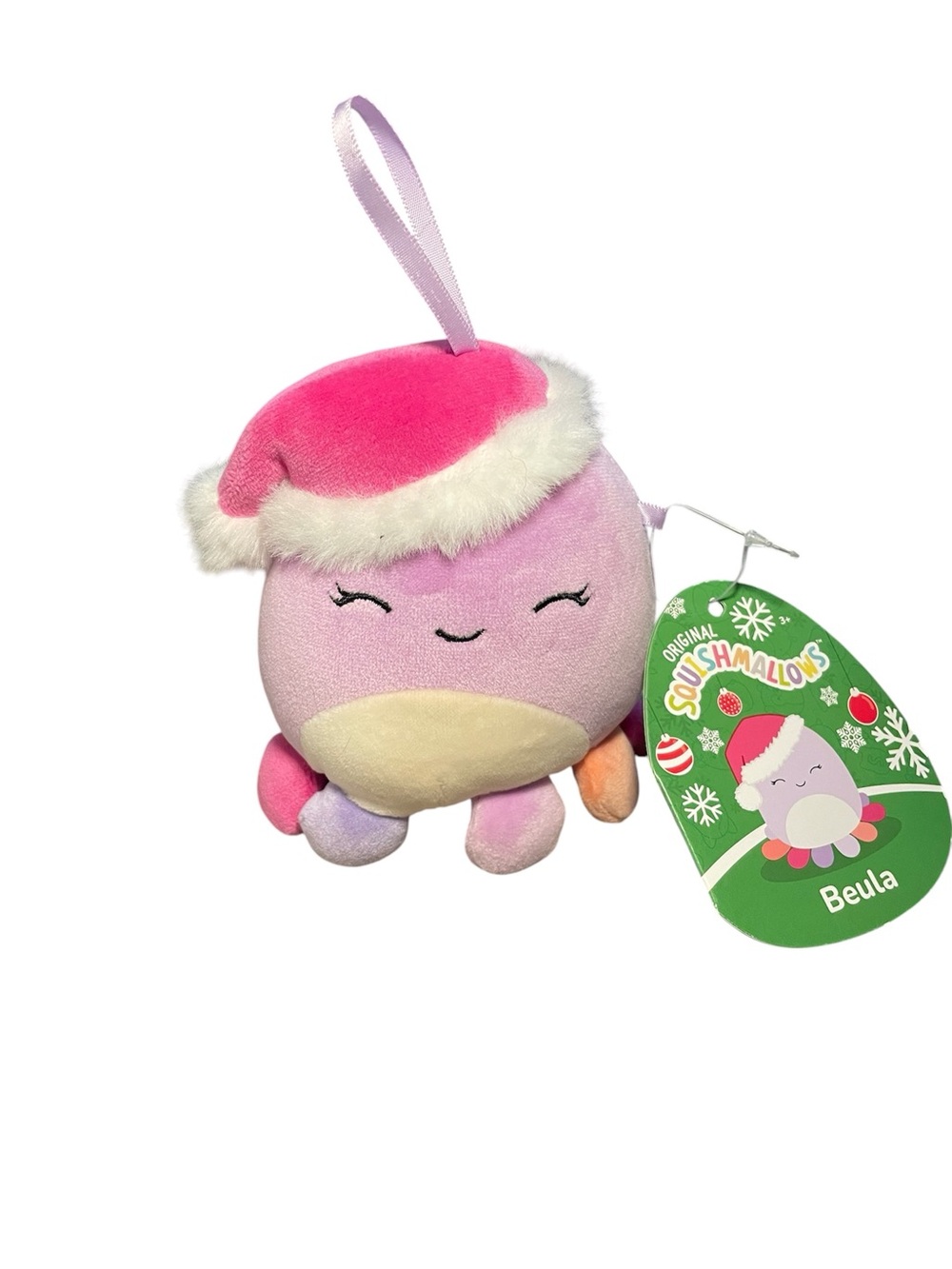 Squishmallows Beula the Octopus 4-inch holiday ornament plush